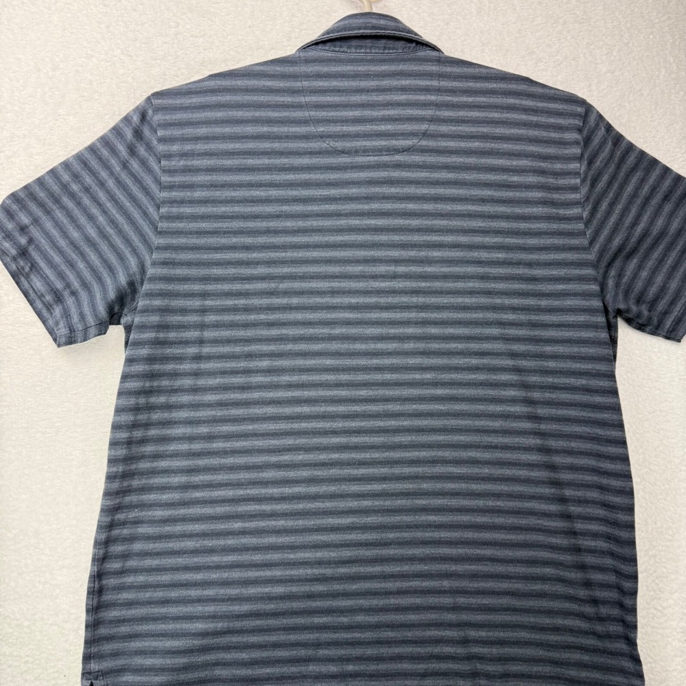 Orvis‎ Polo Shirt Mens Striped Blue / Gray Golf Polo Size Large Made in Peru - Picture 8 of 9